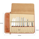 WESSLECO Chef Knife Storage Bag Portable Roll Knife Storage Bag, Portable Roll Black, WESSLECO Brown