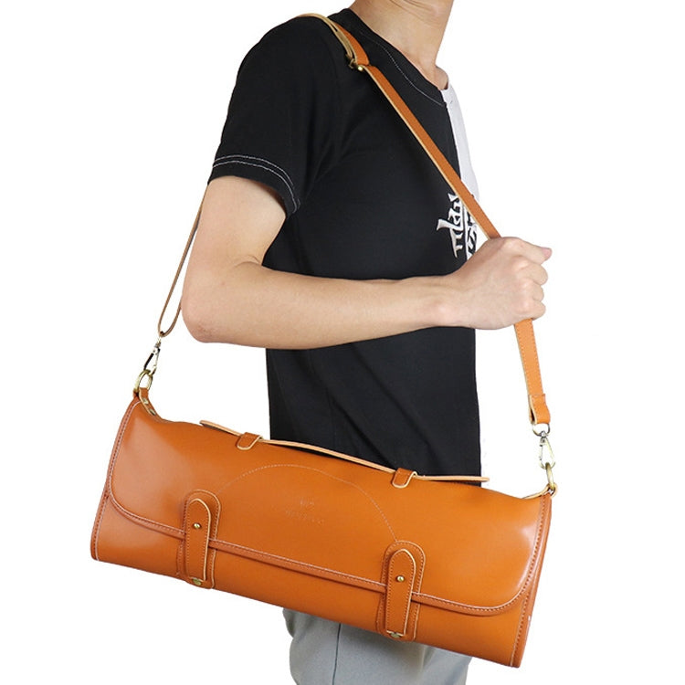 WESSLECO Chef Knife Storage Bag Portable Roll Knife Storage Bag, Portable Roll Black, WESSLECO Brown