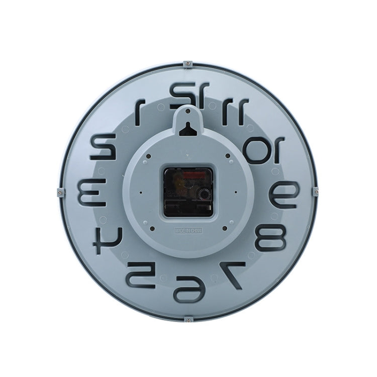 12 Inch Living Room Silent Wall Clock Round Stereo 3D Digital Wall Clock, Ink Green, Gray