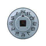 12 Inch Living Room Silent Wall Clock Round Stereo 3D Digital Wall Clock, Ink Green, Gray