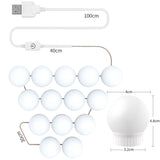 3 Color Temperature Mirror Front Lamp USB Simple Bathroom Makeup Light Bulbs, 2 LEDs, 6 LEDs, 10 LEDs, 14 LEDs