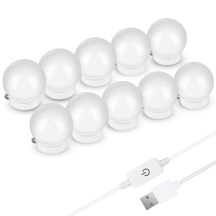 LED Mirror Front Lamp USB Adjustable Brightness Makeup Fill Light Bulbs, 2 LEDs, 6 LEDs, 10 LEDs, 14 LEDs