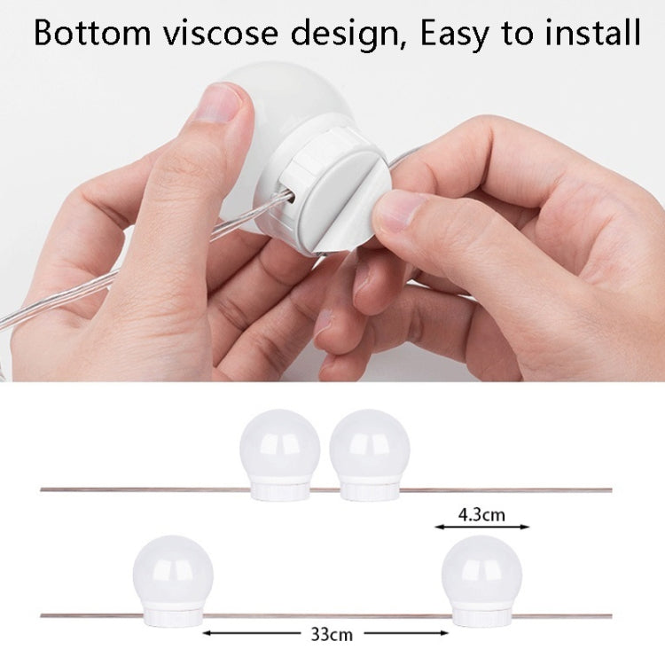 LED Mirror Front Lamp USB Adjustable Brightness Makeup Fill Light Bulbs, 2 LEDs, 6 LEDs, 10 LEDs, 14 LEDs