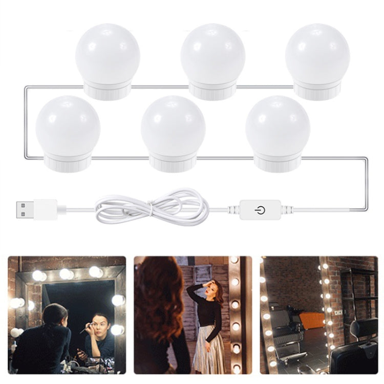LED Mirror Front Lamp USB Adjustable Brightness Makeup Fill Light Bulbs, 2 LEDs, 6 LEDs, 10 LEDs, 14 LEDs