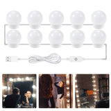 LED Mirror Front Lamp USB Adjustable Brightness Makeup Fill Light Bulbs, 2 LEDs, 6 LEDs, 10 LEDs, 14 LEDs