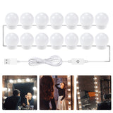 LED Mirror Front Lamp USB Adjustable Brightness Makeup Fill Light Bulbs, 2 LEDs, 6 LEDs, 10 LEDs, 14 LEDs