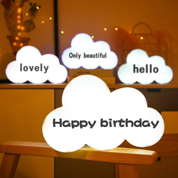 HS-007 LED Letter DIY Cloud Erasable Message Board Confession Lamp, White, Black, Pink, Blue