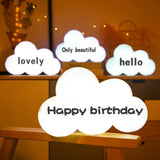 HS-007 LED Letter DIY Cloud Erasable Message Board Confession Lamp, White, Black, Pink, Blue