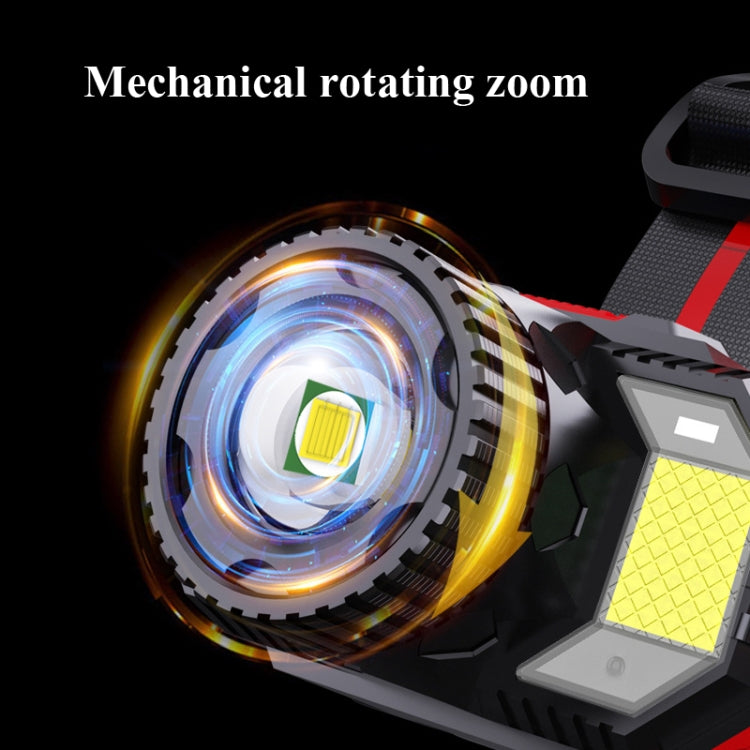 TG-TD009 LED Strong Headlamp Head-Mounted USB Rechargeable Zoom Sensor Headlamp, White Light, Yellow Light