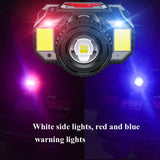 TG-TD009 LED Strong Headlamp Head-Mounted USB Rechargeable Zoom Sensor Headlamp, White Light, Yellow Light