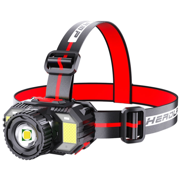 TG-TD009 LED Strong Headlamp Head-Mounted USB Rechargeable Zoom Sensor Headlamp, White Light, Yellow Light Yellow Light