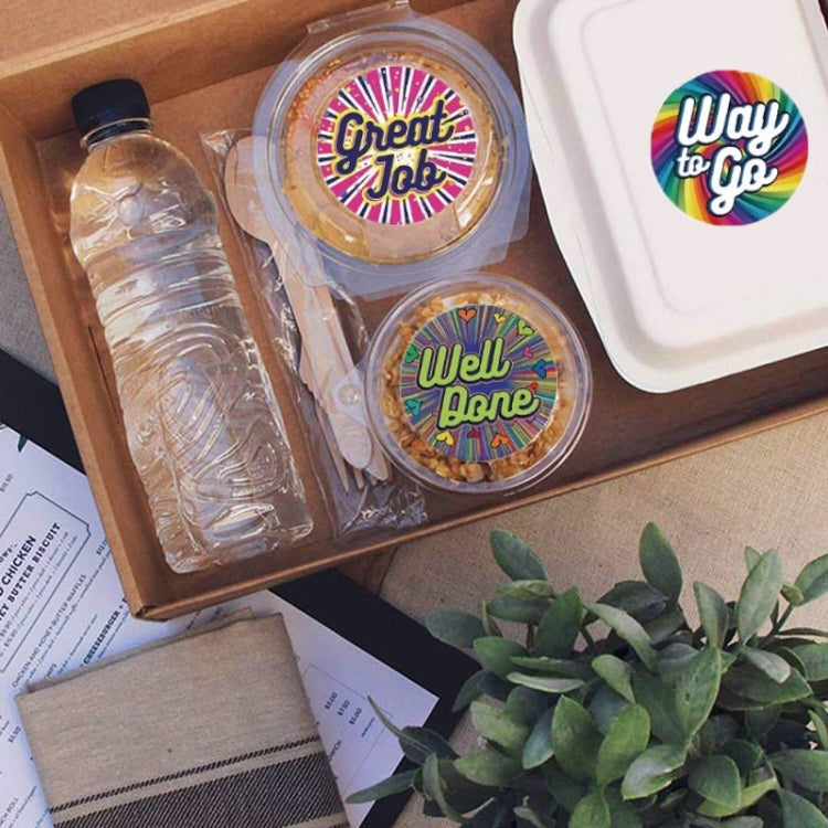 5pcsTeacher Cartoon Pattern Fun Encourage Stationery Stickers Gift Packaging Bag Sealing Stickers, A-252, A-253, A-254, A-255