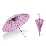 16 Bone Plain Straight Umbrella Small Fresh Long Handle Umbrella, High Indigo, Grapefruit Pink, Matcha Green, Orange, Apricot, Dark Blue, Mint Green, Charm Blue, Ginger, Red Wine, Violet, Classic Black, Vanilla Green, Wood Handle High Indigo           ...
