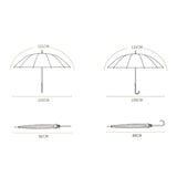 16 Bone Plain Straight Umbrella Small Fresh Long Handle Umbrella, High Indigo, Grapefruit Pink, Matcha Green, Orange, Apricot, Dark Blue, Mint Green, Charm Blue, Ginger, Red Wine, Violet, Classic Black, Vanilla Green, Wood Handle High Indigo           ...