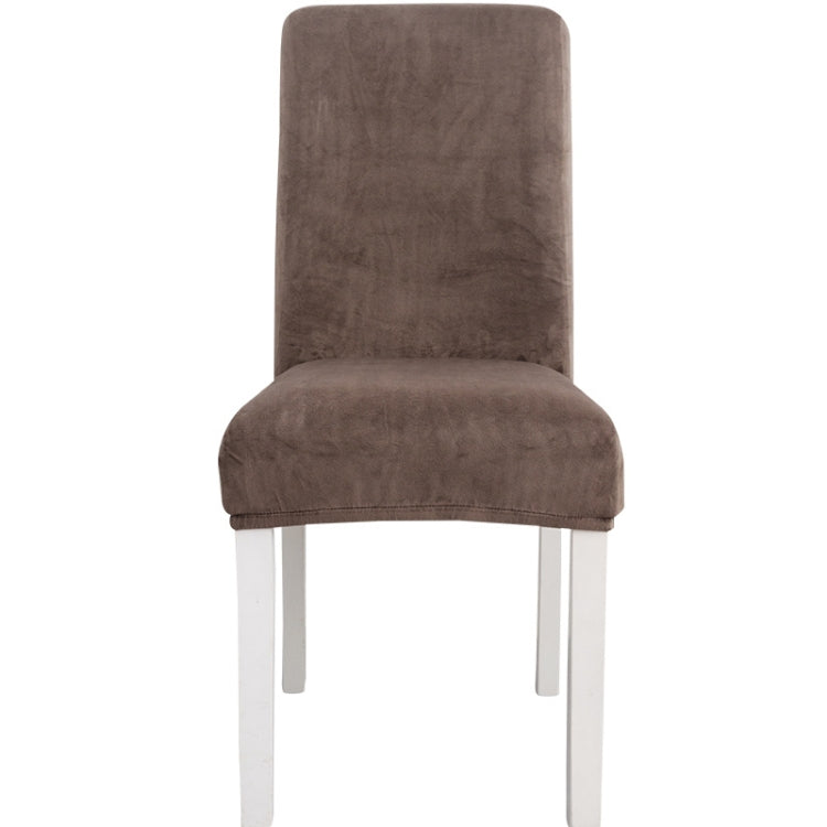 Simple Soft High Elastic Thickening Velvet Semi-Interior Chair Cover Hotel Chair Cover, Coffee Gray, Yellow Green, Wine Red, Navy, Black, Dark Green, White, Peacock Blue, Light Gray, Carbon Gray, Camel, Royal Blue, Beige, Grape Purple, Red, Orange     ...