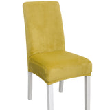 Simple Soft High Elastic Thickening Velvet Semi-Interior Chair Cover Hotel Chair Cover, Coffee Gray, Yellow Green, Wine Red, Navy, Black, Dark Green, White, Peacock Blue, Light Gray, Carbon Gray, Camel, Royal Blue, Beige, Grape Purple, Red, Orange     ...