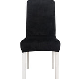 Simple Soft High Elastic Thickening Velvet Semi-Interior Chair Cover Hotel Chair Cover, Coffee Gray, Yellow Green, Wine Red, Navy, Black, Dark Green, White, Peacock Blue, Light Gray, Carbon Gray, Camel, Royal Blue, Beige, Grape Purple, Red, Orange     ...