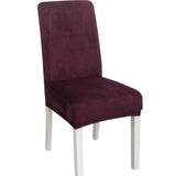 Simple Soft High Elastic Thickening Velvet Semi-Interior Chair Cover Hotel Chair Cover, Coffee Gray, Yellow Green, Wine Red, Navy, Black, Dark Green, White, Peacock Blue, Light Gray, Carbon Gray, Camel, Royal Blue, Beige, Grape Purple, Red, Orange     ...