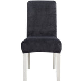 Simple Soft High Elastic Thickening Velvet Semi-Interior Chair Cover Hotel Chair Cover, Coffee Gray, Yellow Green, Wine Red, Navy, Black, Dark Green, White, Peacock Blue, Light Gray, Carbon Gray, Camel, Royal Blue, Beige, Grape Purple, Red, Orange     ...