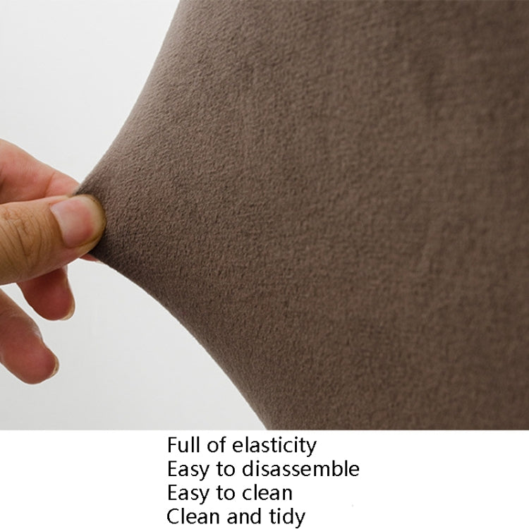 Simple Soft High Elastic Thickening Velvet Semi-Interior Chair Cover Hotel Chair Cover, Coffee Gray, Yellow Green, Wine Red, Navy, Black, Dark Green, White, Peacock Blue, Light Gray, Carbon Gray, Camel, Royal Blue, Beige, Grape Purple, Red, Orange     ...