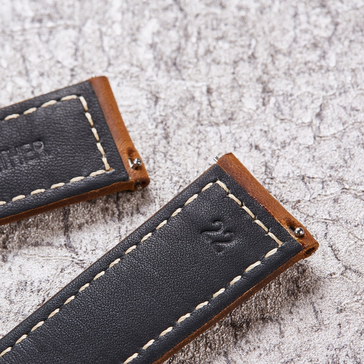 Smart Quick Release Watch Strap Crazy Horse Leather Retro Strap For Samsung Huawei,Size:, 20mm (Dark Brown Black Buckle), 20mm (Deep Brown Silver Buckle), 20mm (Light Brown Black Buckle), 20mm (Light Brown Silver Buckle), 20mm (Black And Black Buckle)...
