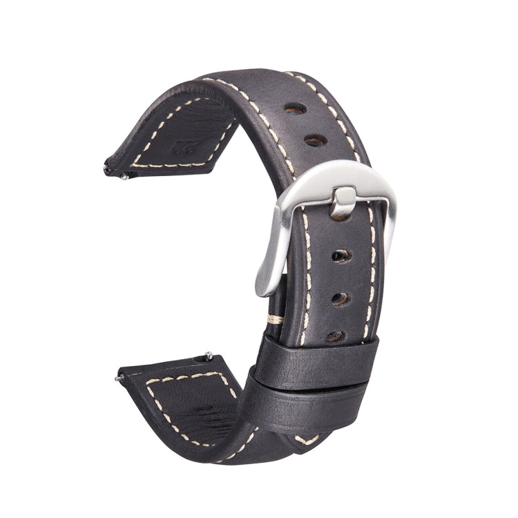 Smart Quick Release Watch Strap Crazy Horse Leather Retro Strap For Samsung Huawei,Size:, 20mm (Dark Brown Black Buckle), 20mm (Deep Brown Silver Buckle), 20mm (Light Brown Black Buckle), 20mm (Light Brown Silver Buckle), 20mm (Black And Black Buckle)...