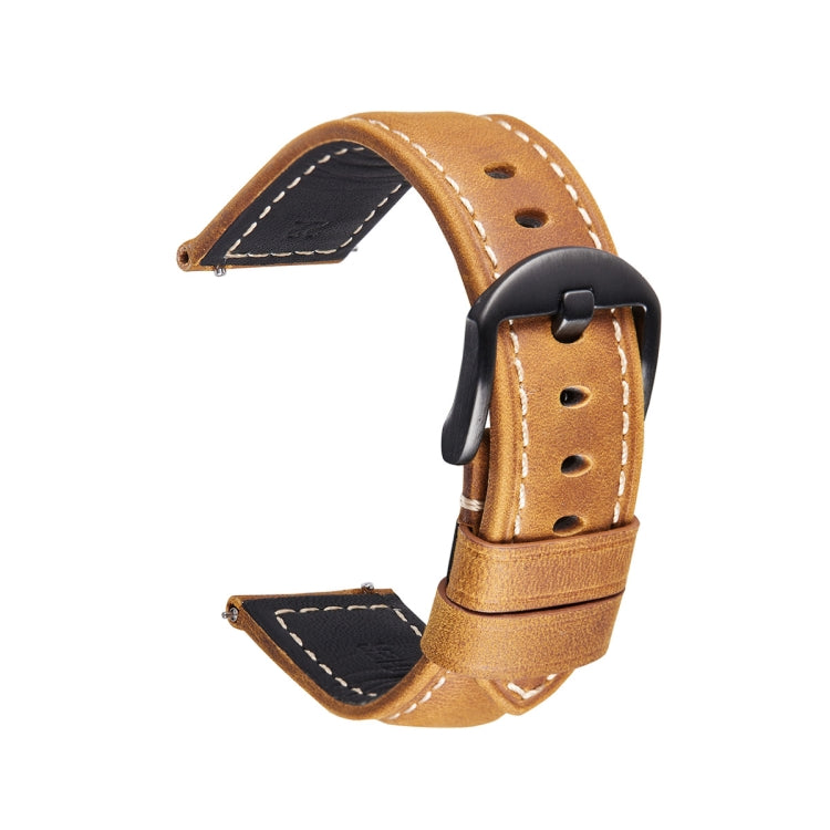 Smart Quick Release Watch Strap Crazy Horse Leather Retro Strap For Samsung Huawei,Size:, 20mm (Dark Brown Black Buckle), 20mm (Deep Brown Silver Buckle), 20mm (Light Brown Black Buckle), 20mm (Light Brown Silver Buckle), 20mm (Black And Black Buckle)...