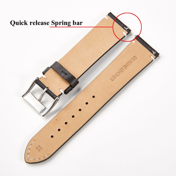 First Layer Retro Cowhide Frosted Bottom Leather Quick Release Ultra-Thin Universal Watch Strap, Size：, 16mm, 18mm, 20mm, 22mm, 24mm