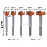 5 PCS / Set Woodworking Hole Opener Hinge Stone Cream Board Wood Take-Hole Door Window With Collar Woodworking Flat Drill Bit, 5 PCS / Set Woodworking Hole Opener