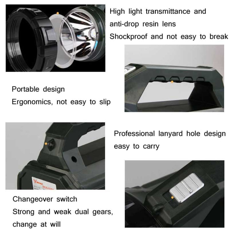 YAGE 5701 10W LED Strong Light Long-Range Searchlight Outdoor Lighting Rechargeable Flashlight, CN Plug
