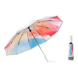 3021 Automatic Rain And Sun Dual-Purpose Umbrella Sun-Proof And Anti-Rebound Folding Umbrella, Light Orange, Light Pink, Light Blue, Illusion Green, Illusion Purple, Illusion Blue, Illusion Pink Light Orange