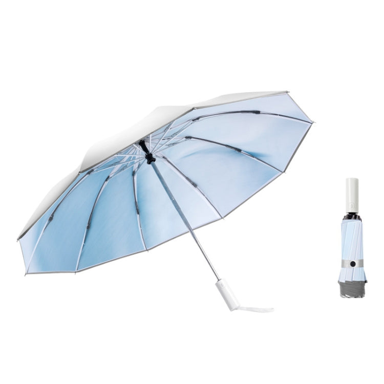 3021 Automatic Rain And Sun Dual-Purpose Umbrella Sun-Proof And Anti-Rebound Folding Umbrella, Light Orange, Light Pink, Light Blue, Illusion Green, Illusion Purple, Illusion Blue, Illusion Pink Light Blue