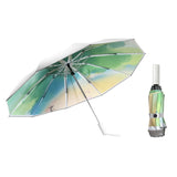 3021 Automatic Rain And Sun Dual-Purpose Umbrella Sun-Proof And Anti-Rebound Folding Umbrella, Light Orange, Light Pink, Light Blue, Illusion Green, Illusion Purple, Illusion Blue, Illusion Pink Illusion Green
