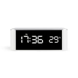 Home LED Mirror Multifunction Electronic Clock Mirror Clock Household Thermometer, Red Word, White Word, Blue Word White Word