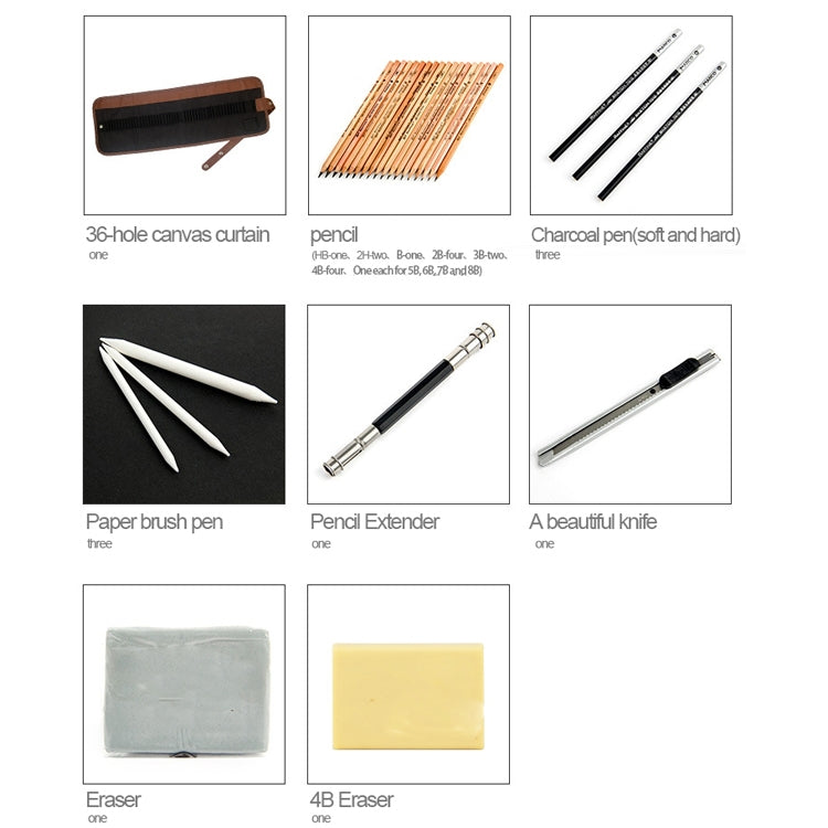 29 PCS / Set MARCO Beginner Sketch Set Sketching Tools, MARCO Sketch Set