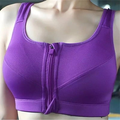 7 Color Fitness Yoga Push Up Sports Bra Women Gym Running Padded Tank Top Athletic Vest Underwear Shockproof Zipper Sports Bra, S, M, L, XL - Zen Craft