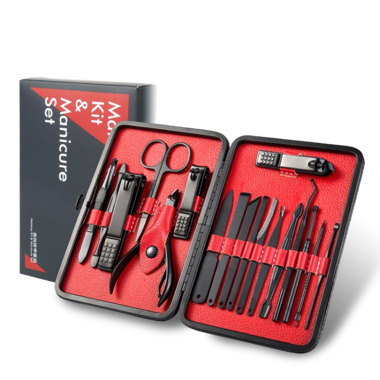 18 In 1 Nail Clippers Home Pedicure and Nail Care Tools, Black Red, Black Yellow