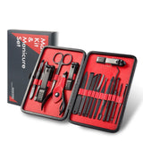 18 In 1 Nail Clippers Home Pedicure and Nail Care Tools, Black Red, Black Yellow