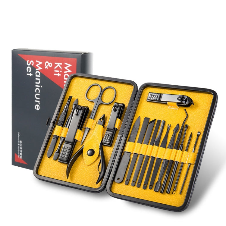 18 In 1 Nail Clippers Home Pedicure and Nail Care Tools, Black Red, Black Yellow