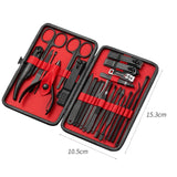 25 PCS / Set Nail Clippers Home Pedicure And Nail Care Tools, Black Red