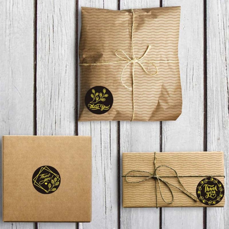 Thank You Hot Stamping Sticker Floral Wedding Gift Decoration Label, K-80-25mm, K-81-25mm