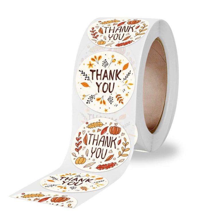 2 Rolls K-54 Thank You Floral Gift Decoration Sticker Label, Size: 2.5cm, 2.5cm, 3.8cm