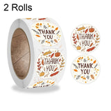2 Rolls K-54 Thank You Floral Gift Decoration Sticker Label, Size: 2.5cm, 2.5cm, 3.8cm 3.8cm