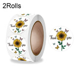2 Rolls Animal Decoration Envelope Sealing Sticker Thank You Label, 2.5cm 2.5cm K-117