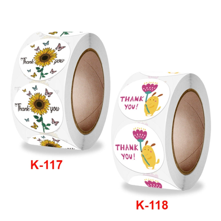 2 Rolls Animal Decoration Envelope Sealing Sticker Thank You Label, 2.5cm