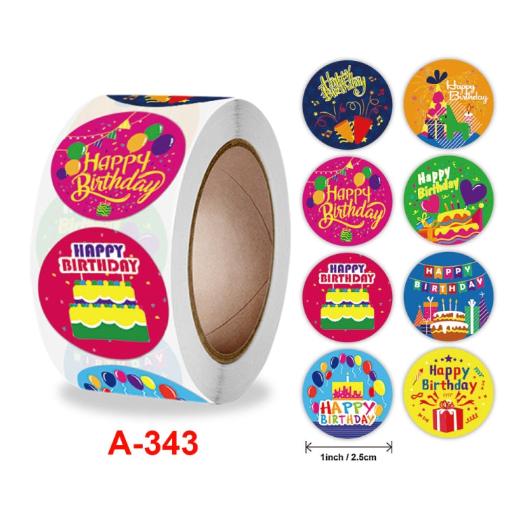 2 Rolls Birthday Sticker Gift Decoration Sealing Sticker, 2.5cm / 1inch