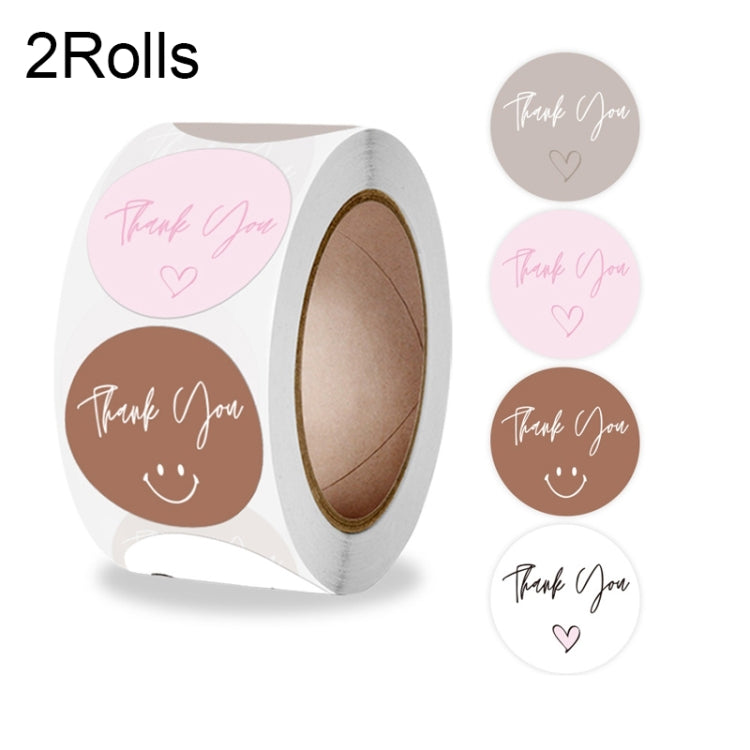 2 Rolls Sealing Sticker With Flower Crafts Decoration Label, 2.5cm/1inch 2.5cm 1inch A-335