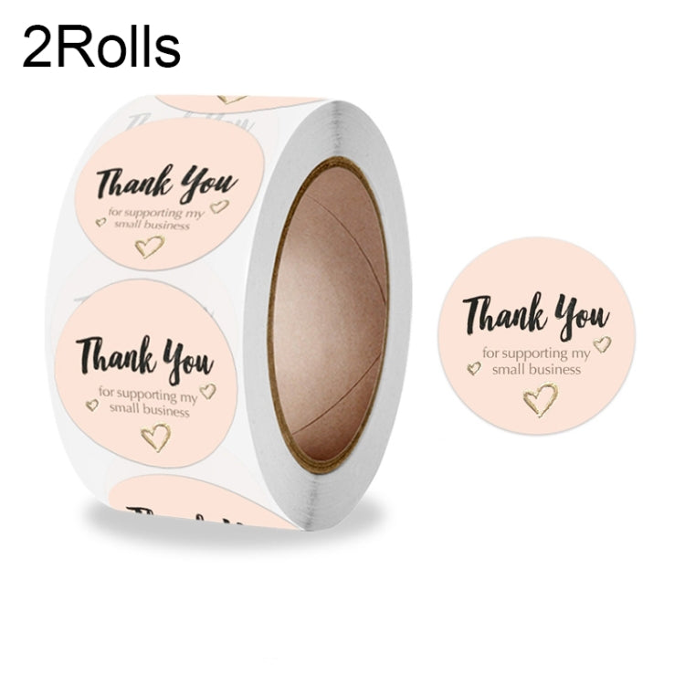 2 Rolls Love Thank You Sticker Gift Decoration Label, 2.5cm / 1inch 2.5cm 1inch A-347