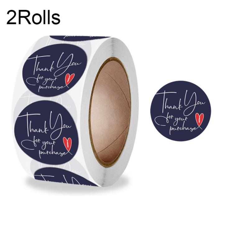 2 Rolls Thank You Floral Sticker Wedding Gift Decoration Label, 2.5cm / 1inch 2.5cm 1inch A-298
