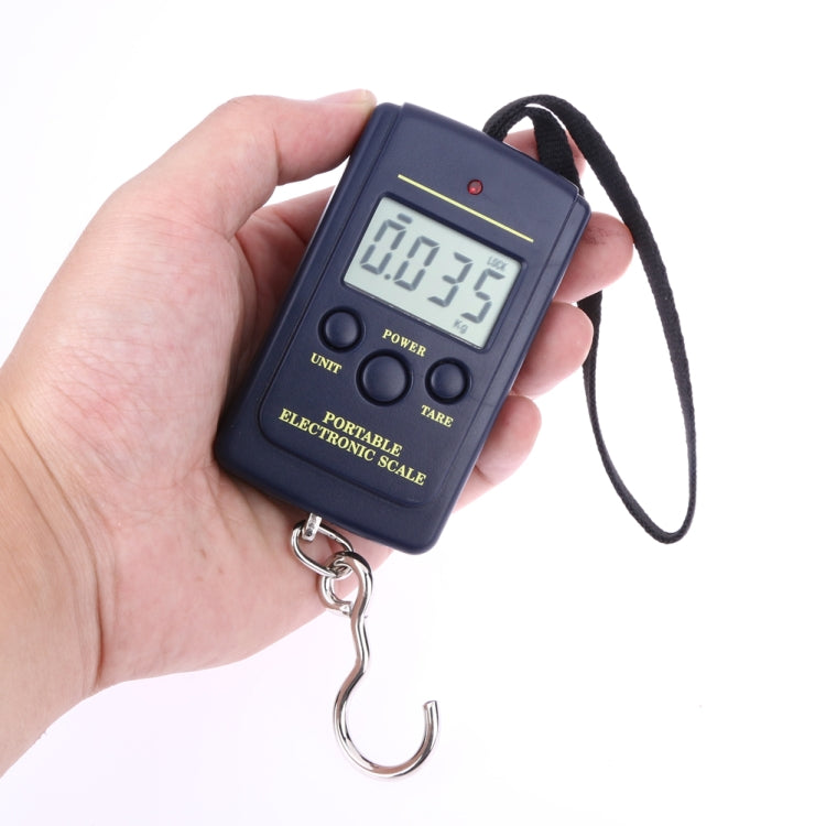 10g Mini Digital Fishing Scale Travel Weighting Steelyard Hanging Electronic Hook Scale Kitchen Weight Tool, Capacity:40kg, 40kg without Backlight, 40kg with Backlight